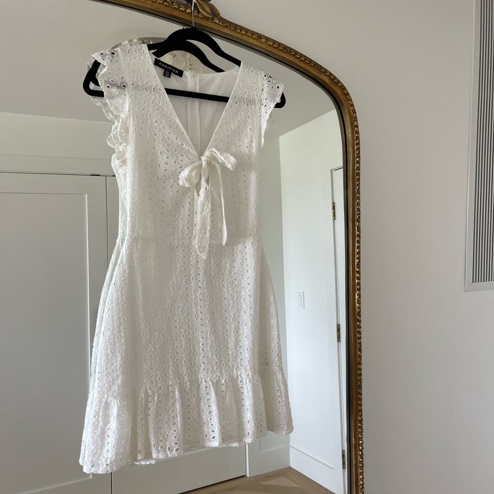 White Eyelet Mini Dress